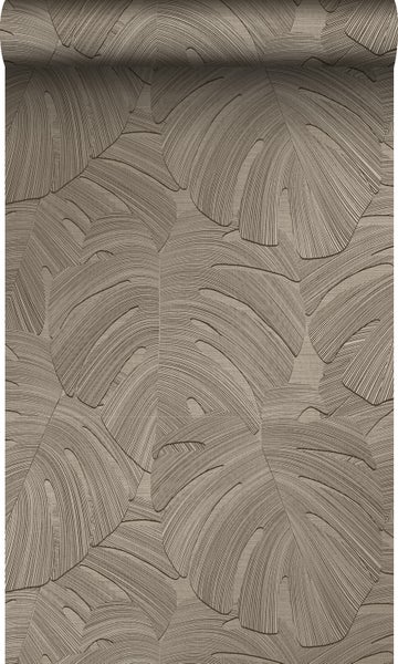Origin Wallcoverings Tapete tropische Blätter Beigebraun - 53 cm x 10.05 m - 348026