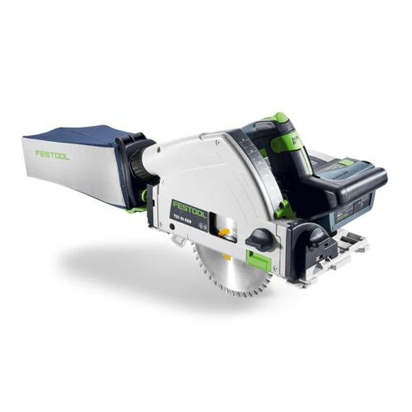 Festool Akku-Tauchsäge TSC 55 KEB mit Staubfangbeutel und Kreissägeblatt