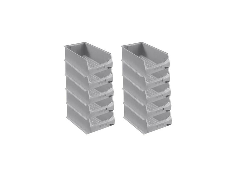 PROREGAL Graue Sichtlagerbox 5.0 HxBxT 20 x 30 x 50 cm 21,8 Liter Sichtlagerbehälter Sichtlagerkasten Sichtlagerkastensortiment Sortierbehälter