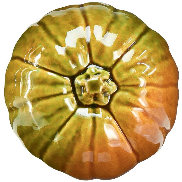 Dekorativer Kürbis aus glasierter Keramik für die Herbstdekoration