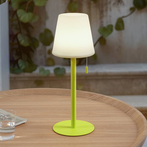 Lindby LED Akkutischlampe höhenverstellbar, Lichtfarbe 3-stufig einstellbar Akku Tischlampe kabellos aufladbare tragbare Tischleuchte Garten IP44