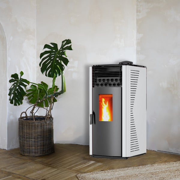 Luft- Pelletofen Anita 12 kW Sannover Weiß