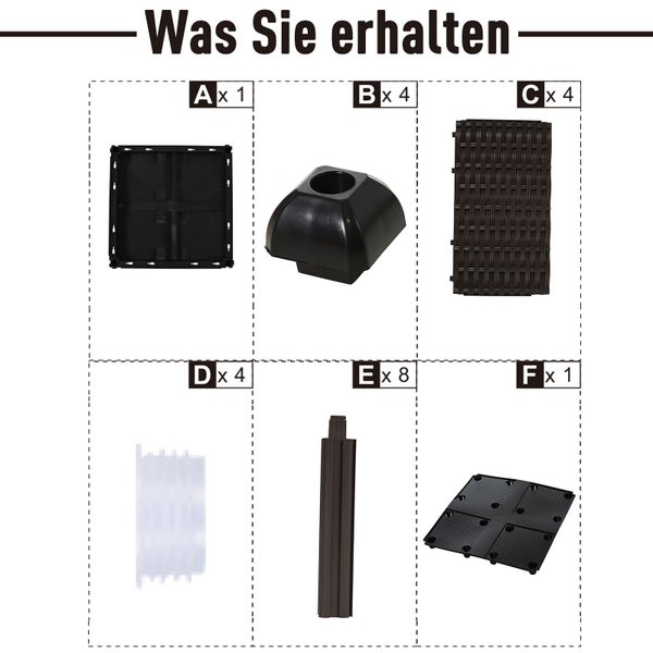 Outsunny 2-tlg. Hochbeet, Kunststoff, braun