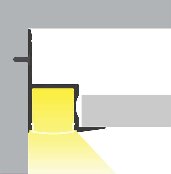 LED-Profil zur Deckenmontage mit indirekter Beleuchtung