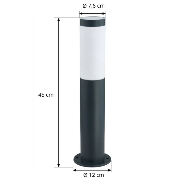Lindby Statius (spritzwassergeschützt (Modern) in Schwarz aus Edelstahl (1 flammig, E27)