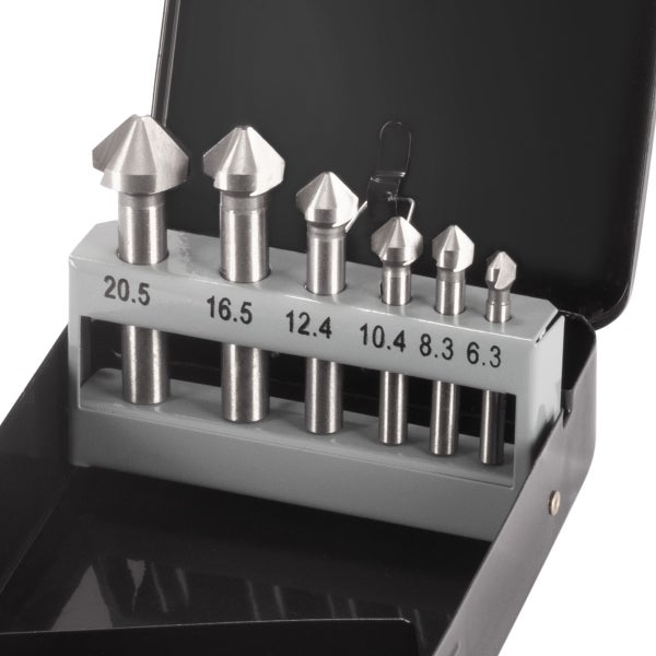 HSS Kegelsenker 6er Set 90° 6,3-20,5 mm DIN 335 Form C Senker
