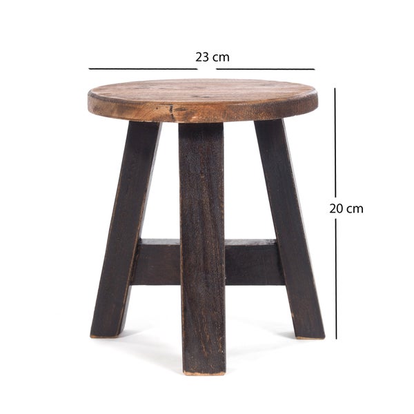 Pflanzenhocker Bern Mahagoni Massivholz 04 schwarz-natur