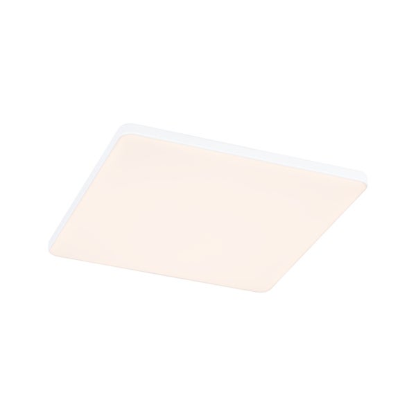 Quadratische LED-Deckenleuchte in flachem Design.