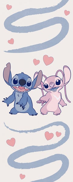 Illustration von Stitch und Angel mit Herzchen
