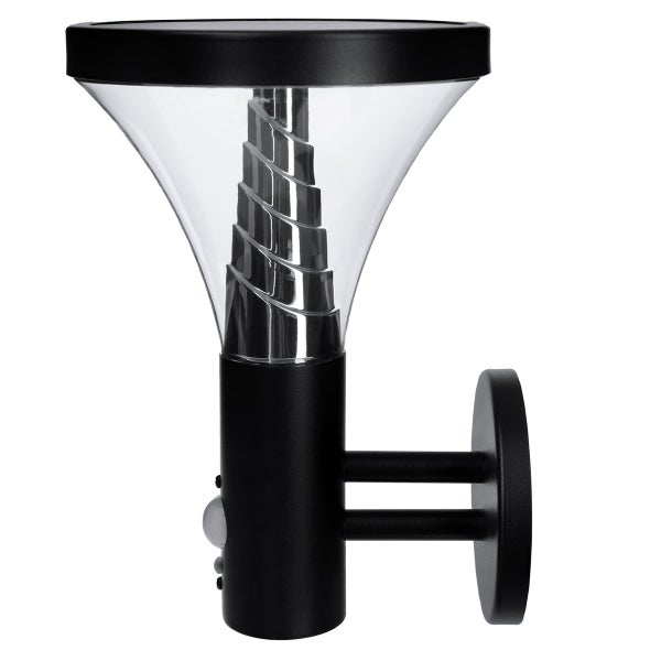 Solar Wandleuchte Durazzo schwarz 600 lm Bewegungsmelder + Dauerlicht 11028