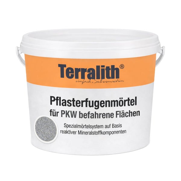 Terralith Pflasterfugenmörtel für PKW befahrene Flächen im Eimer