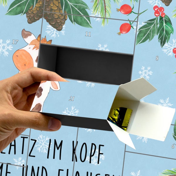 Mr. & Mrs. Panda Befüllbarer Adventskalender Kuh - Blau Pastell