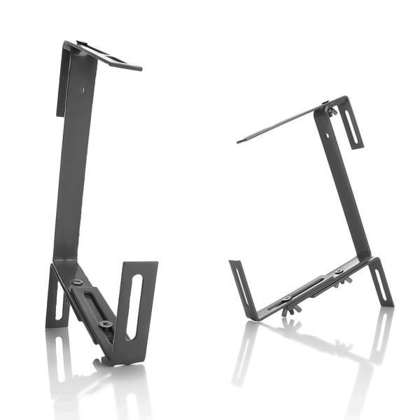 Zwei Gerätehalter aus Metall zur Montage