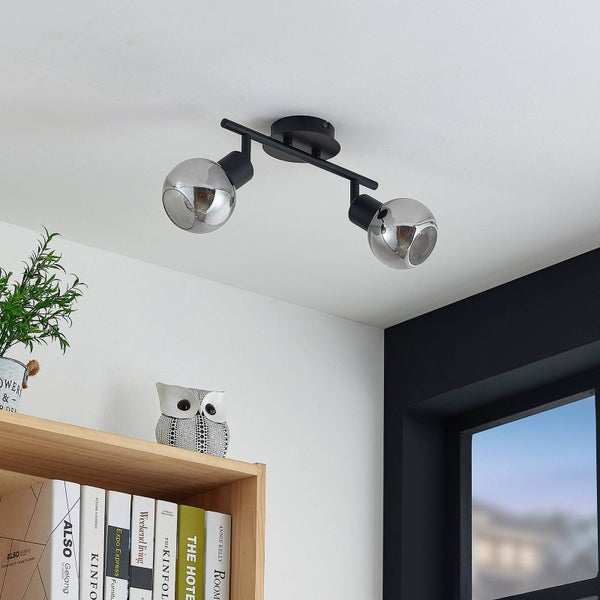 Lindby Strahler Eridia (Modern) in Schwarz aus Metall (2 flammig, E14) - Deckenlampe Deckenleuchte Lampe Spot Wohnzimmerleuchte