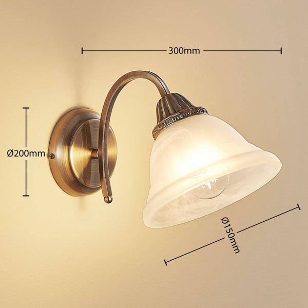 Lindby Wandleuchte, Wandlampe Innen Mialina in Bronze (1 flammig E27) - Wandstrahler Wandbeleuchtung Schlafzimmer / Wohnzimmer Wohnzimmerleuchte