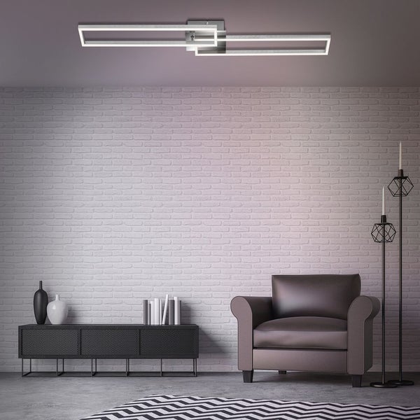 LED Deckenleuchte Wandlampe CCT dimmbar Fernbedienung 40W silber Metall Briloner