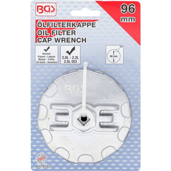 BGS Ölfilterschlüssel 18-kant Ø 96 mm für Renault DCI - 9163