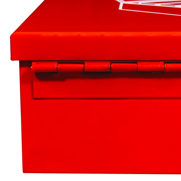PROREGAL Sortimentskoffer aus Metall mit 9 farbigen Systemfächer | HxBxT 7x24x34cm | Verkehrsrot