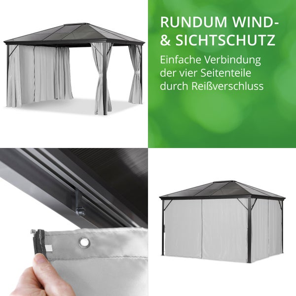 Profi-Pavillon 365 x 300 x 270 cm, mit Seitenteilen, anthrazit, lichtgrau