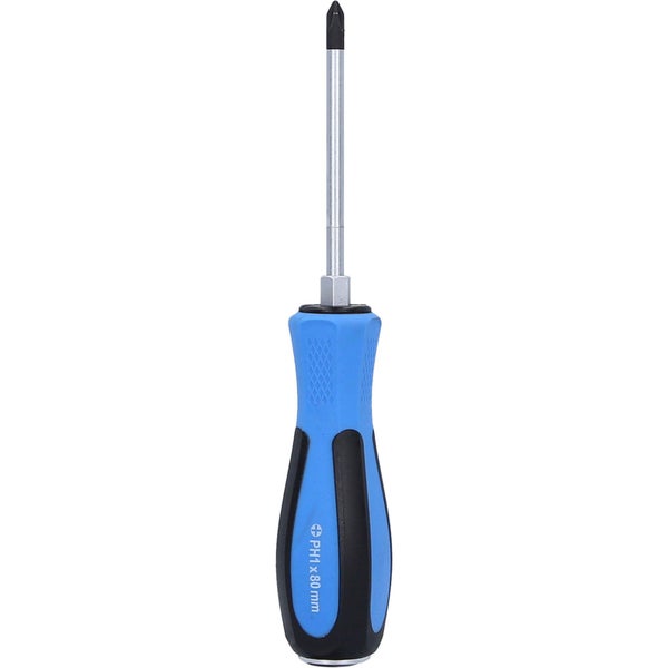 BRILLIANT TOOLS Schraubendreher Kreuzschlitz mit Schlagkappe PH1 x 80 mm - BT031023