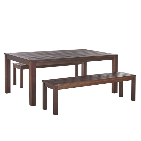 Gartenmöbel Set mit Bänken 6-Sitzer TUSCANIA Eukalyptusholz Dunkelbraun