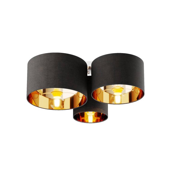 Lindby Deckenlampe Laurenz (Modern) in Alu aus Textil (3 flammig, E27) - Deckenleuchte Lampe Wohnzimmerleuchte