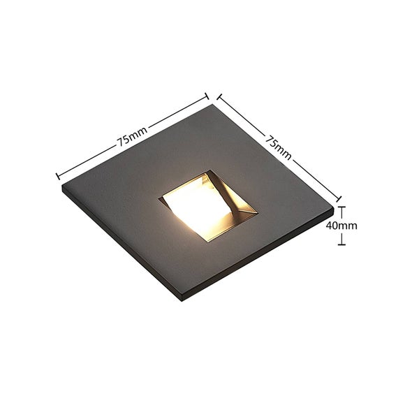 Arcchio LED Wandeinbaustrahler Vexi (Modern) in Schwarz aus Aluminium (1 flammig, ) Wohnzimmerleuchte