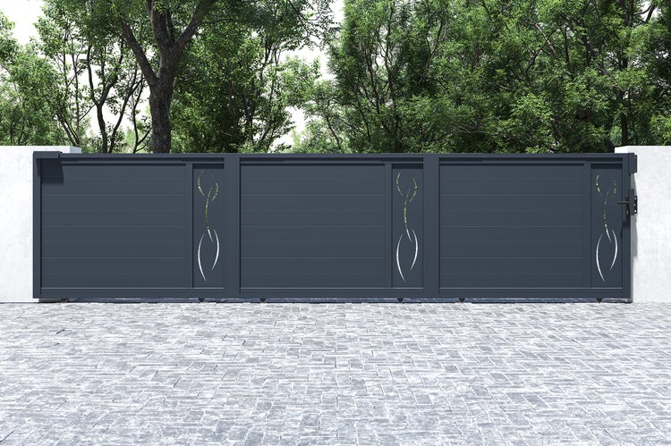 Schiebetor 6m LIFE H.140 graues Aluminium