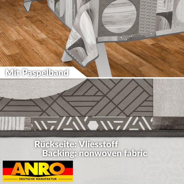 Tischdecke mit Paspelband und Vliesstoffrückseite