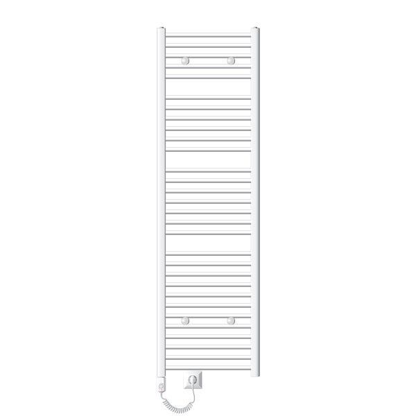 ECD Germany Badheizkörper Elektrisch mit Heizstab 1200W Große Leistung - 500 x 1800 mm - Weiß - gebogen mit Seitenanschluss - Heizkörper Handtuchwärmer Handtuchtrockner