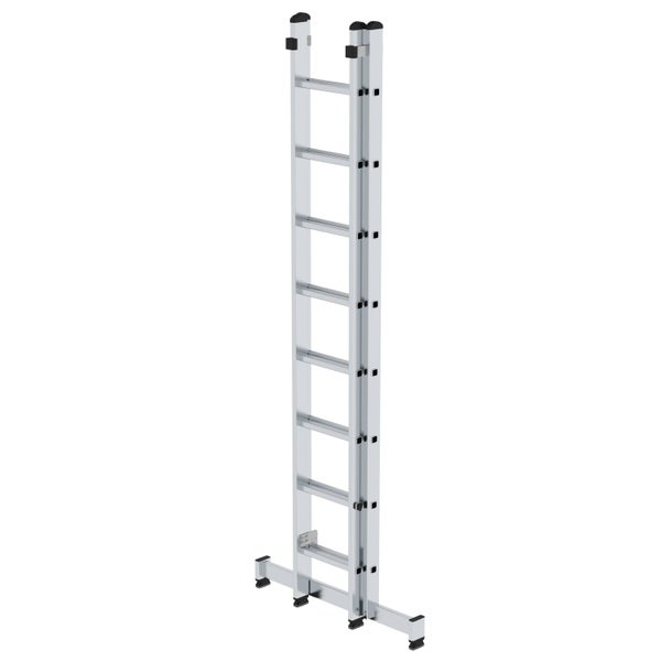 PROREGAL Sprossen-Schiebeleiter 2-Teilig mit Traverse 2 x 8 Sprossen