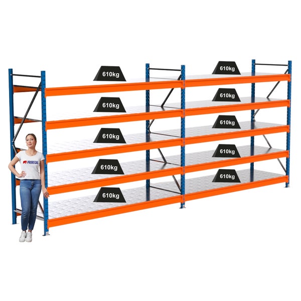 Lagerregal mit Regalböden, Traglast 610 Kilogramm
