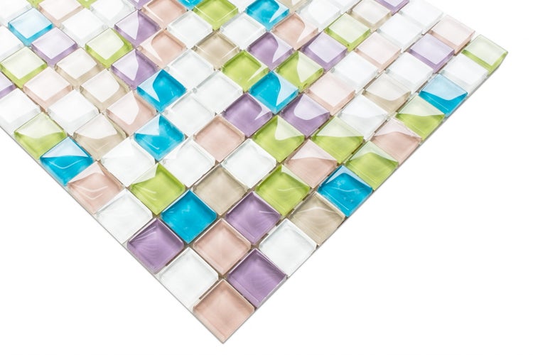 Glasmosaik auf Netz für Bad und Küche 30cm x 30cm  - Gummy bears
