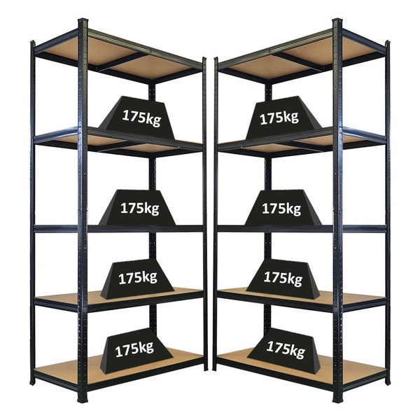 Zwei Schwerlastregale mit einer Traglast von 175 kg pro Regalboden
