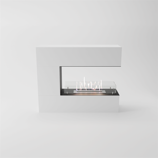 GLOW FIRE Ethanol Kamin 'Orkland mini' | Ethanolofen in weiß mit 3 Std. Brenndauer und 3 KW Heizleistung | BxHxT: 110x90x30 cm