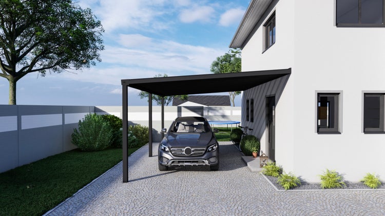 Carport KD Alpha Anthrazit Polycarbonat in 400x300cm