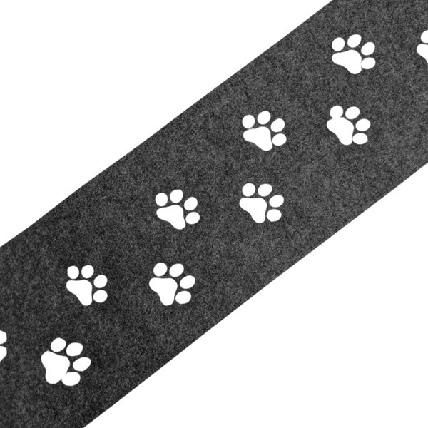 Graue Matte mit Pfotenabdruckmuster