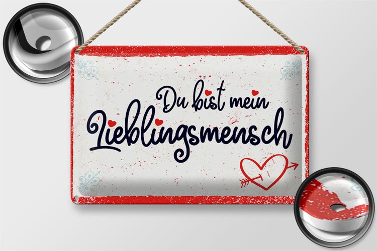 Blechschild Spruch 30x20cm Du bist mein Lieblingsmensch