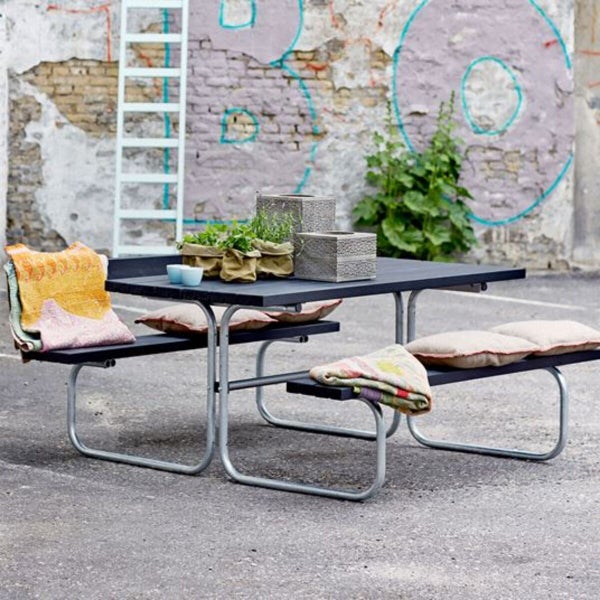 Picknick-Tisch CLASSIC 177x155x75cm Farbe schwarz