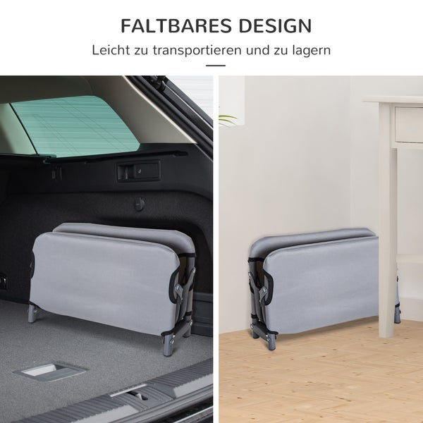 PawHut Hundebett, 59L x 46B x 15H cm, Stahlrohr, 600D Oxford, Grau