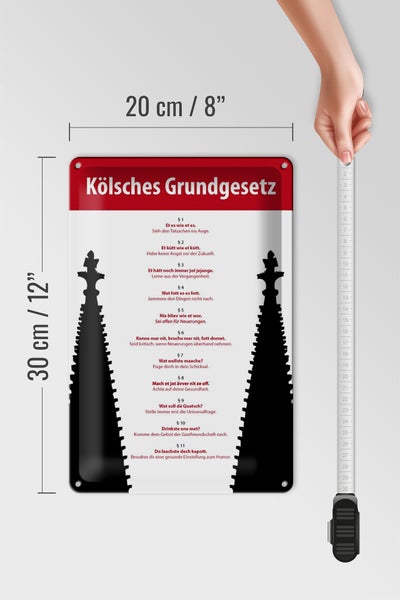 Blechschild Spruch 20x30cm Kölsches Grundgesetz