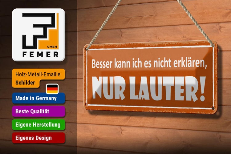 Blechschild Spruch 27x10cm besser kann ich nicht erklären Dekoration