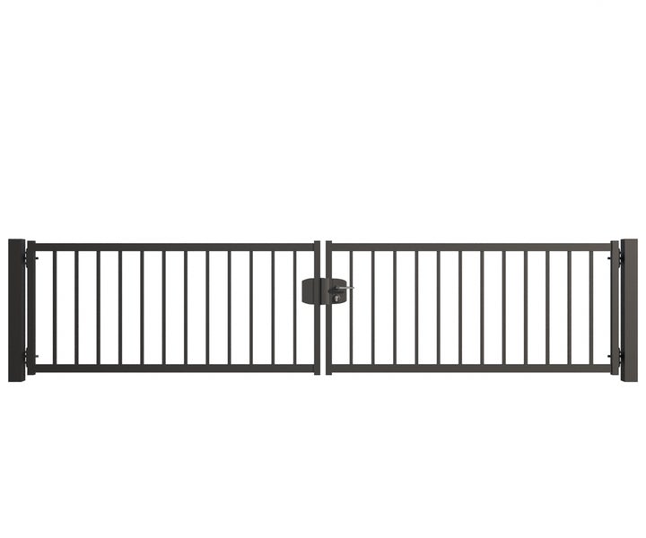 Doppeltor aus Metall mit Schloss für den Außenbereich