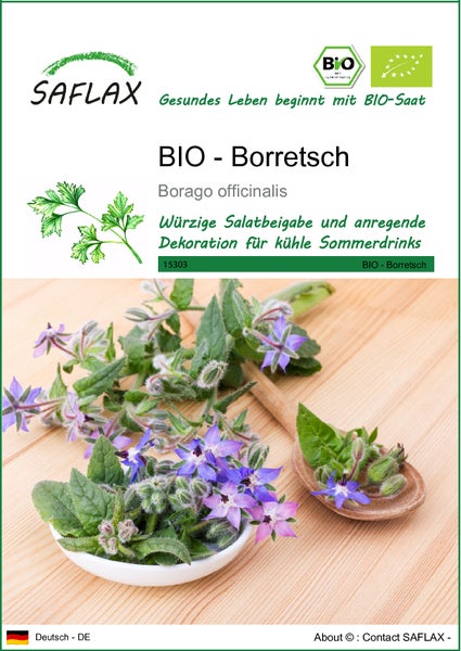 SAFLAX  - BIO - Borretsch - Borago officinalis - 40 Samen