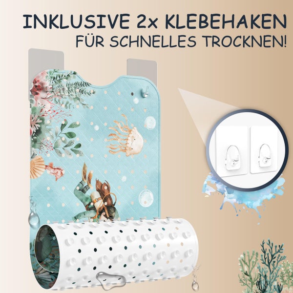 SilverRack Badewannenmatte Kinder rutschfest [100x40cm] - Antirutschmatte Badewanne BPA frei - Badematte Kinder - für Baby & Kinder - Antirutsch Matte - Bath Mat - Wal Unterwasserwelt Grün