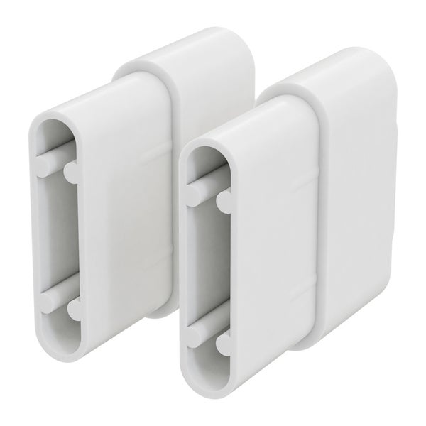 Zwei Heizungsrohrschellen aus Kunststoff