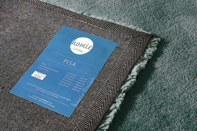 Teppich Grün Grau Hochflor Pisa Homie Living 120x170 cm