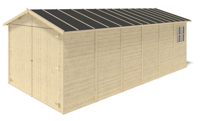 Autogarage aus Holz - 18,19m2 - 3,05x5,91m - 18mm
