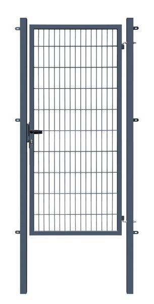 Doppeltor aus Metall mit Schloss und Schlüssel