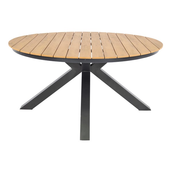 Esstisch Alu Teakoptik rund D 150x74 cm